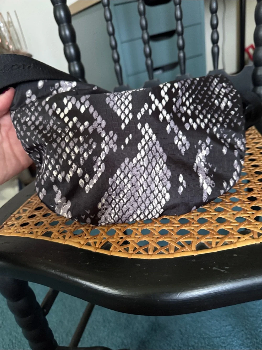 Brighton Black and White Snakeskin Cosmetic Crossbody